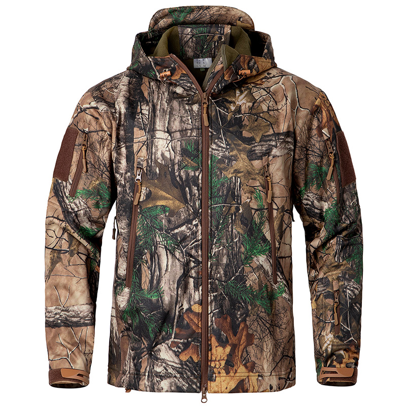 Camouflage Hunting Jacket - Męska cicha kurtka taktyczna w kamuflażu