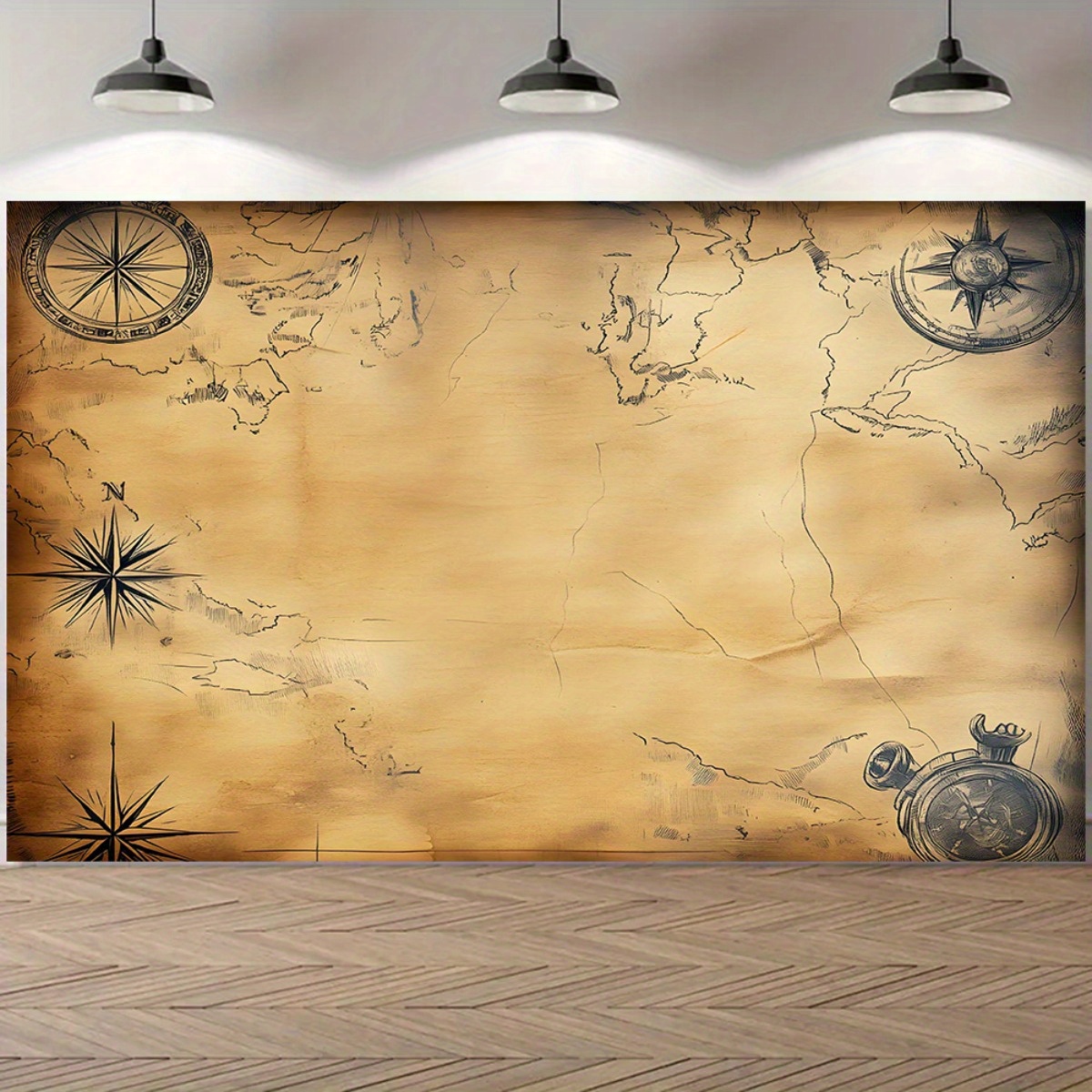 Baner z mapą piratów, dekoracj – Outdoor Hunting Events recenzja i cena