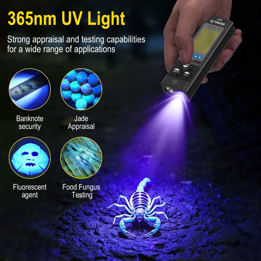 Latarka EDC BORUiT U7 UV LED 1 – Outdoor Hunting Lights recenzja i cena
